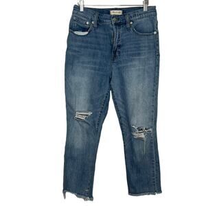 Madewell Perfect Vintage Jean Distressed Raw Hem Size 29 High